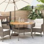 Garden table gray PE rattan wooden surface Ø110x71 cm by vidaXL, Garden tables - Ref: Foro24-368626, Price: 175,01 €, Discoun...