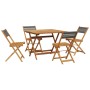 Set de comedor jardín 5 pzas polipropileno madera maciza gris de vidaXL, Conjuntos de jardín - Ref: Foro24-3281782, Precio: 2...