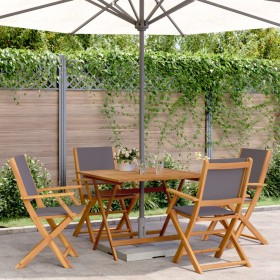 Garden dining set 5 pieces solid anthracite wood fabric by vidaXL, Garden sets - Ref: Foro24-3281833, Price: 369,21 €, Discou...