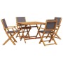 Set de comedor de jardín 5 pzas tela madera maciza antracita de vidaXL, Conjuntos de jardín - Ref: Foro24-3281833, Precio: 36...