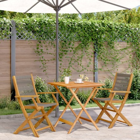 3-piece bistro set polypropylene and gray solid wood by vidaXL, Garden sets - Ref: Foro24-3281878, Price: 215,23 €, Discount: %