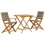 3-teiliges Bistroset aus Polypropylen und grauem Massivholz von vidaXL, Gartensets - Ref: Foro24-3281878, Preis: 215,23 €, Ra...