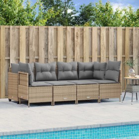 Garden sofa set with cushions 5 pieces beige synthetic rattan by vidaXL, Garden sets - Ref: Foro24-3261524, Price: 388,37 €, ...