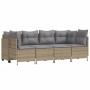 Gartensofa-Set mit Kissen, 5-teilig, beiges synthetisches Rattan von vidaXL, Gartensets - Ref: Foro24-3261524, Preis: 388,37 ...