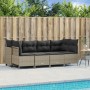 Gartensofa- und Kissenset, 5-teilig, hellgraues synthetisches Rattan von vidaXL, Gartensets - Ref: Foro24-3261526, Preis: 388...