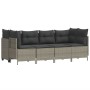 Gartensofa- und Kissenset, 5-teilig, hellgraues synthetisches Rattan von vidaXL, Gartensets - Ref: Foro24-3261526, Preis: 388...