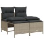 Gartensofa- und Kissenset, 5-teilig, hellgraues synthetisches Rattan von vidaXL, Gartensets - Ref: Foro24-3261526, Preis: 388...