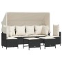 Set de muebles de jardín 5 pzas y cojines ratán sintético negro de vidaXL, Conjuntos de jardín - Ref: Foro24-3261551, Precio:...