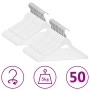 Juego de perchas ropa 50 uds antideslizantes madera dura blanco de vidaXL, Perchas - Ref: Foro24-289915, Precio: 71,11 €, Des...