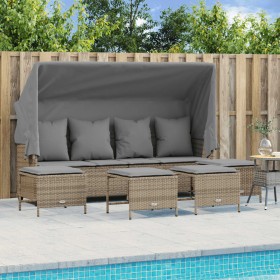 Garden sofa set with cushions 5 pieces beige synthetic rattan by vidaXL, Garden sets - Ref: Foro24-3261566, Price: 395,55 €, ...