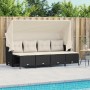 5-teiliges Gartenmöbel-Set und schwarze synthetische Rattankissen von vidaXL, Gartensets - Ref: Foro24-3261539, Preis: 360,97...