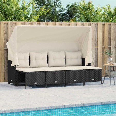 5-piece garden furniture set and black synthetic rattan cushions by vidaXL, Garden sets - Ref: Foro24-3261539, Price: 360,97 ...