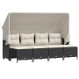 5-teiliges Gartenmöbel-Set und schwarze synthetische Rattankissen von vidaXL, Gartensets - Ref: Foro24-3261539, Preis: 361,99...