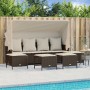 Set comedor de jardín 5 piezas y cojines ratán sintético marrón de vidaXL, Conjuntos de jardín - Ref: Foro24-3261564, Precio:...