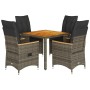 Set comedor de jardín 5 piezas con cojines ratán sintético gris de vidaXL, Conjuntos de jardín - Ref: Foro24-3276844, Precio:...