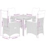 Set comedor de jardín 5 piezas con cojines ratán sintético gris de vidaXL, Conjuntos de jardín - Ref: Foro24-3276844, Precio:...