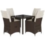 5-piece garden dining set and brown synthetic rattan cushions by vidaXL, Garden sets - Ref: Foro24-3276768, Price: 573,84 €, ...