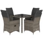 Set comedor de jardín 5 piezas con cojines ratán sintético gris de vidaXL, Conjuntos de jardín - Ref: Foro24-3276737, Precio:...