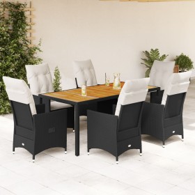 7-piece garden dining set and black synthetic rattan cushions by vidaXL, Garden sets - Ref: Foro24-3276685, Price: 772,99 €, ...