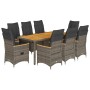 Garden dining set 9 pieces and gray synthetic rattan cushions by vidaXL, Garden sets - Ref: Foro24-3276850, Price: 1,00 €, Di...