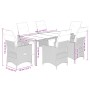 Set de comedor de jardín 7 pzas y cojines ratán sintético negro de vidaXL, Conjuntos de jardín - Ref: Foro24-3276859, Precio:...