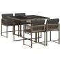 Set comedor de jardín 5 piezas con cojines ratán sintético gris de vidaXL, Conjuntos de jardín - Ref: Foro24-3211436, Precio:...