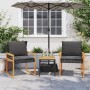 Small table and chairs with 3-piece PE rattan cushions in black acacia wood. by vidaXL, Garden sets - Ref: Foro24-365860, Pri...