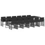 Set comedor de jardín con cojines 13 pzas ratán sintético negro de vidaXL, Conjuntos de jardín - Ref: Foro24-3211663, Precio:...