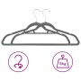 Set of 100 gray velvet non-slip clothes hangers by vidaXL, Hangers - Ref: Foro24-289919, Price: 58,99 €, Discount: %