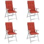 Cojines silla respaldo alto 4 uds tela rojo melange 120x50x4 cm de vidaXL, Cojines para sillas y sofás - Ref: Foro24-4002431,...