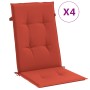 Cojines silla respaldo alto 4 uds tela rojo melange 120x50x4 cm de vidaXL, Cojines para sillas y sofás - Ref: Foro24-4002431,...