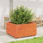 Solid pine wood planter in brown wax 90x90x49.5 cm by vidaXL, Pots and planters - Ref: Foro24-3282536, Price: 232,78 €, Disco...