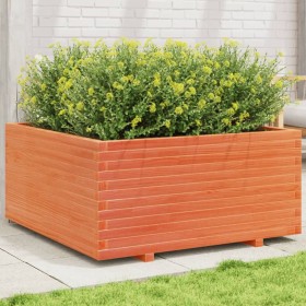 Solid pine wood planter in brown wax 100x100x49.5 cm by vidaXL, Pots and planters - Ref: Foro24-3282541, Price: 260,30 €, Dis...