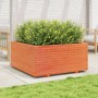 Solid pine wood planter in brown wax 100x100x49.5 cm by vidaXL, Pots and planters - Ref: Foro24-3282541, Price: 259,99 €, Dis...