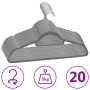 Set of 20 non-slip gray velvet clothes hangers by vidaXL, Hangers - Ref: Foro24-289917, Price: 17,88 €, Discount: %