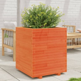 Solid pine wood planter in brown wax 60x60x72.5 cm by vidaXL, Pots and planters - Ref: Foro24-3282581, Price: 216,99 €, Disco...