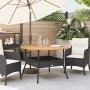 Garden table with acacia wood surface and black rattan, Ø110x71 cm. by vidaXL, Garden tables - Ref: Foro24-368625, Price: 171...