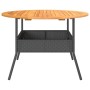 Garden table with acacia wood surface and black rattan, Ø110x71 cm. by vidaXL, Garden tables - Ref: Foro24-368625, Price: 171...