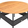 Mesa de jardín superficie madera acacia ratán negro Ø110x71 cm de vidaXL, Mesas de jardín - Ref: Foro24-368625, Precio: 171,1...