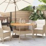 Gartentisch mit Holzauflage PE Rattan beige Ø110x71 cm von vidaXL, Gartentische - Ref: Foro24-368627, Preis: 175,01 €, Rabatt: %