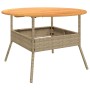 Mesa de jardín superficie de madera ratán PE beige Ø110x71 cm de vidaXL, Mesas de jardín - Ref: Foro24-368627, Precio: 175,01...