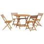 Set de comedor de jardín 5 pzas tela madera maciza gris taupe de vidaXL, Conjuntos de jardín - Ref: Foro24-3281774, Precio: 2...