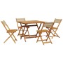 Set de comedor jardín 5 pzas polipropileno madera maciza beige de vidaXL, Conjuntos de jardín - Ref: Foro24-3281783, Precio: ...