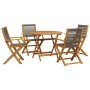 Set de comedor jardín 5 pzas polipropileno madera maciza gris de vidaXL, Conjuntos de jardín - Ref: Foro24-3281818, Precio: 3...