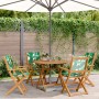 5-teiliges Garten-Esszimmer-Set Massivholz Stoff Blattdruck von vidaXL, Gartensets - Ref: Foro24-3281824, Preis: 328,48 €, Ra...