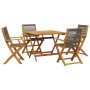 Set de comedor jardín 5 pzas polipropileno madera maciza gris de vidaXL, Conjuntos de jardín - Ref: Foro24-3281830, Precio: 3...