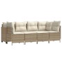 Set Gartensofas mit Kissen 5 Stück synthetisches Rattan beige von vidaXL, Gartensets - Ref: Foro24-3261525, Preis: 386,45 €, ...