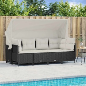 5-piece garden furniture set with black synthetic rattan cushions by vidaXL, Garden sets - Ref: Foro24-3261527, Price: 409,99...