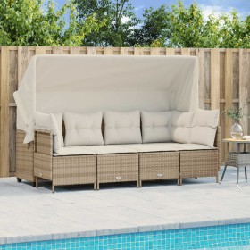 Garden sofa set with 5-piece synthetic rattan beige cushions by vidaXL, Garden sets - Ref: Foro24-3261531, Price: 428,88 €, D...