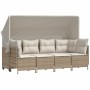 Set Gartensofas mit Kissen 5 Stück synthetisches Rattan beige von vidaXL, Gartensets - Ref: Foro24-3261531, Preis: 428,88 €, ...